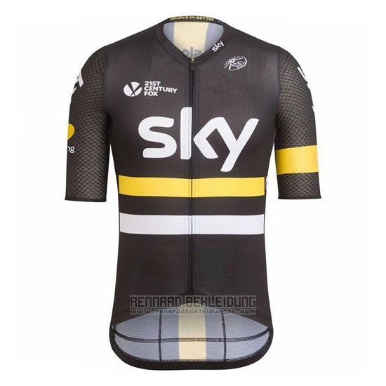 2017 Fahrradbekleidung Sky Gelb und Shwarz Trikot Kurzarm und Tragerhose - zum Schließen ins Bild klicken